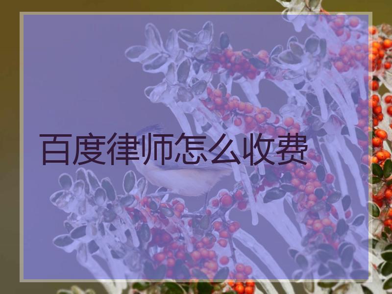 百度律师怎么收费