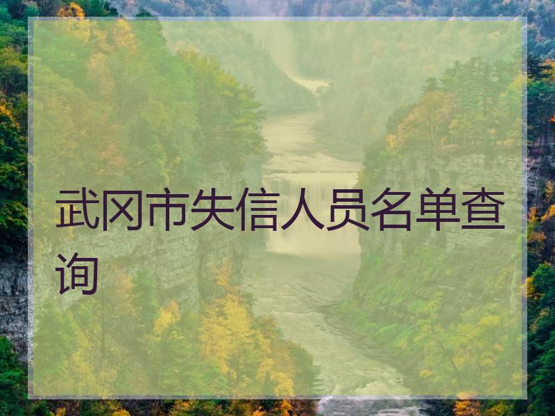 武冈市失信人员名单查询