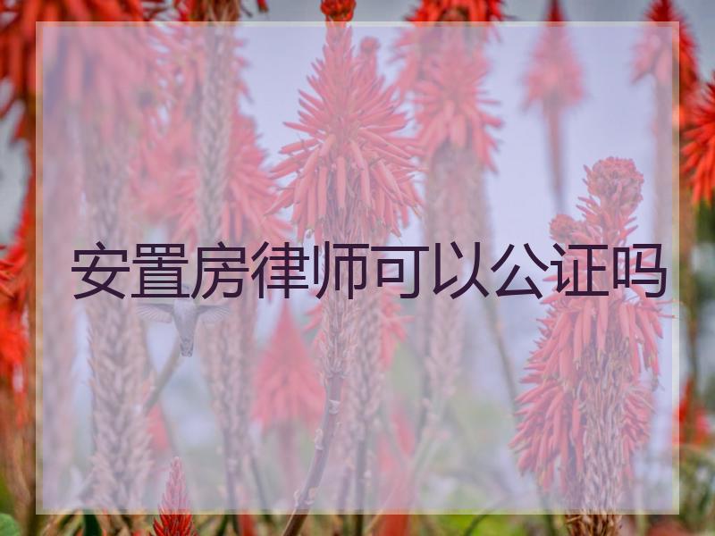 安置房律师可以公证吗