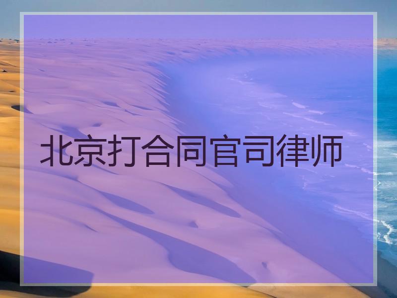 北京打合同官司律师