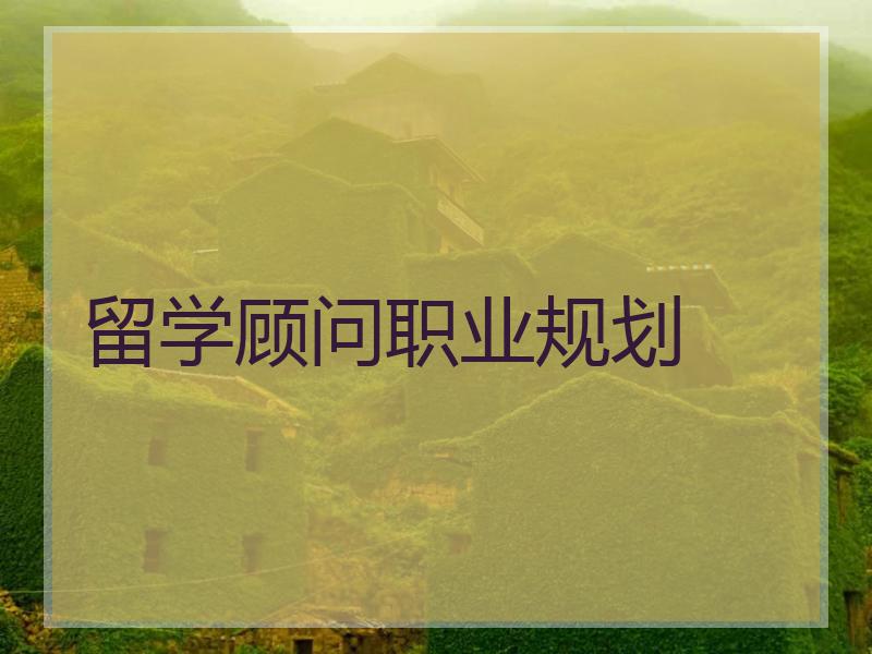 留学顾问职业规划