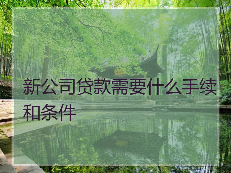 新公司贷款需要什么手续和条件