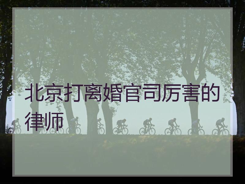 北京打离婚官司厉害的律师