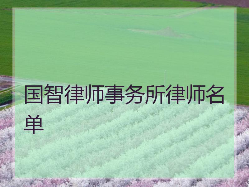 国智律师事务所律师名单
