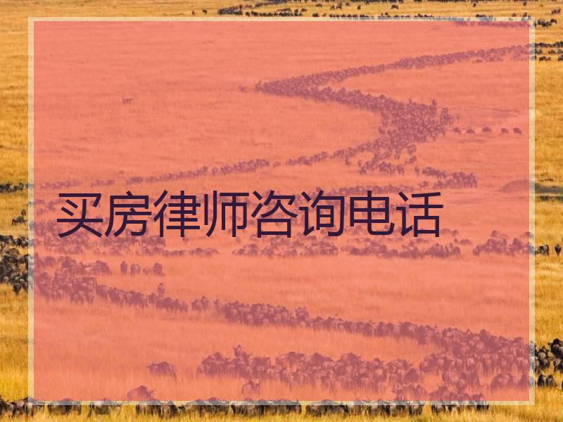 买房律师咨询电话