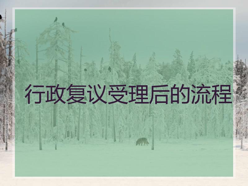 行政复议受理后的流程