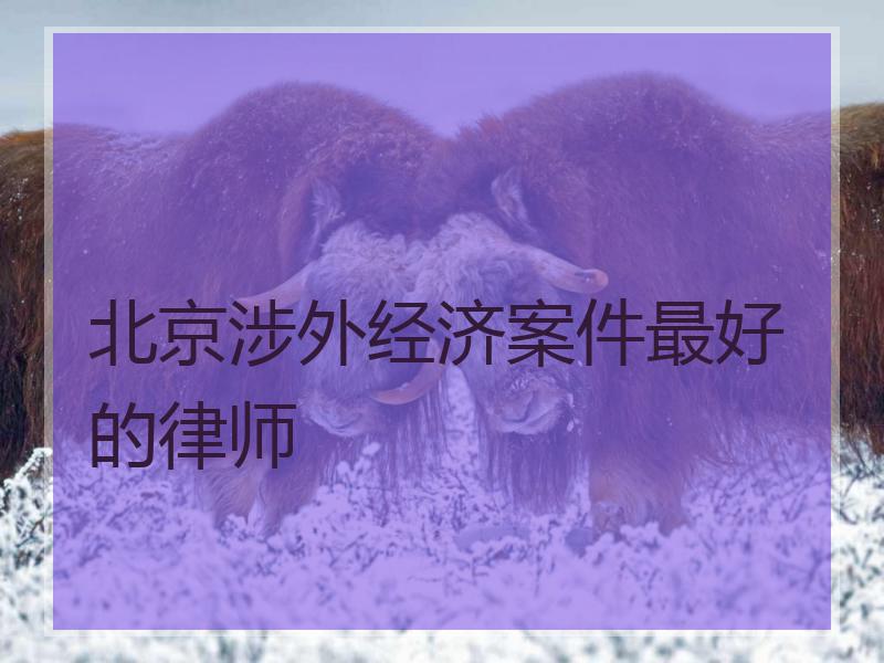 北京涉外经济案件最好的律师