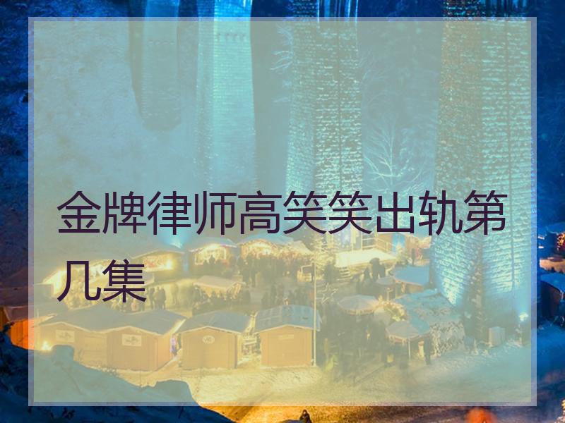 金牌律师高笑笑出轨第几集