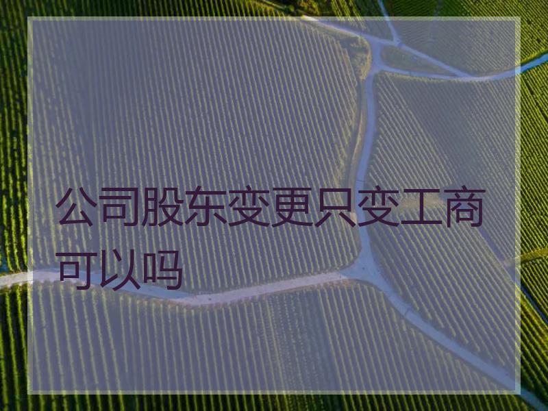公司股东变更只变工商可以吗