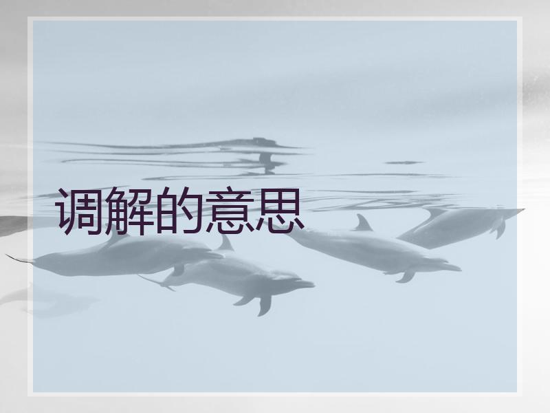 调解的意思