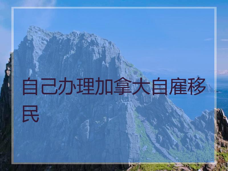 自己办理加拿大自雇移民