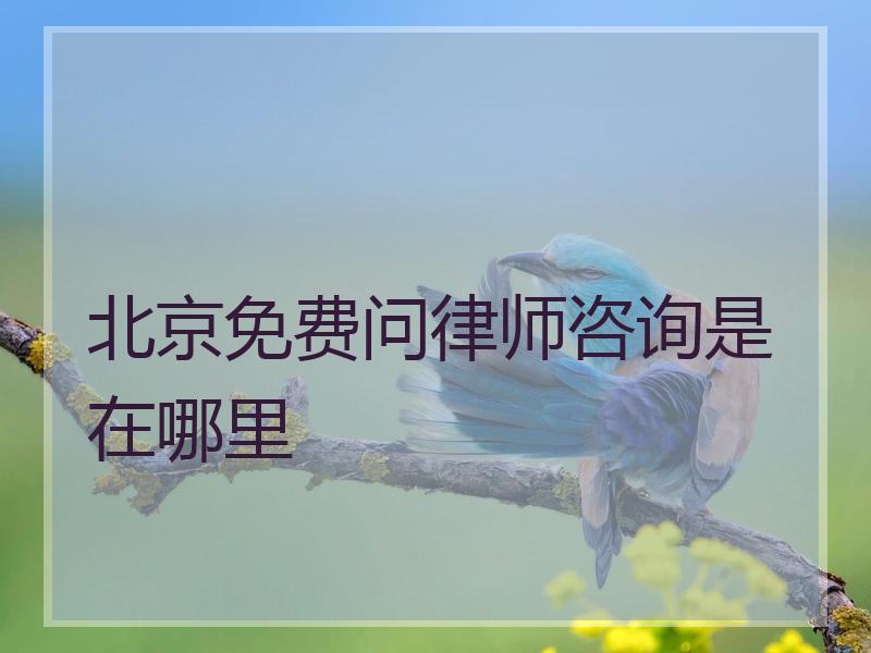 北京免费问律师咨询是在哪里