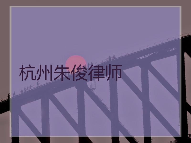 杭州朱俊律师