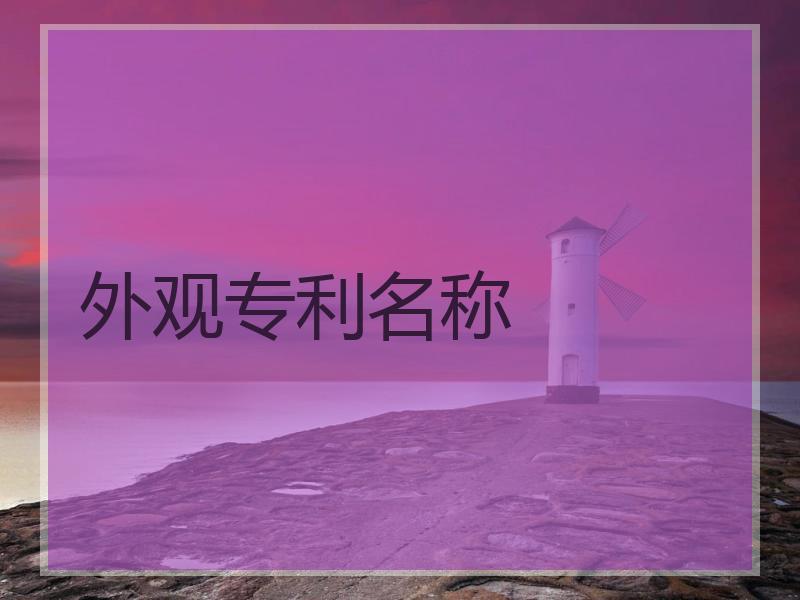 外观专利名称