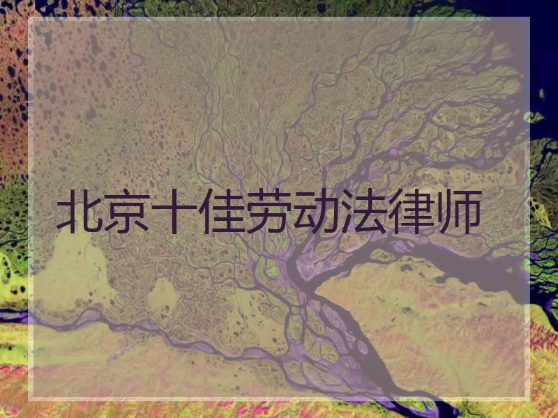 北京十佳劳动法律师