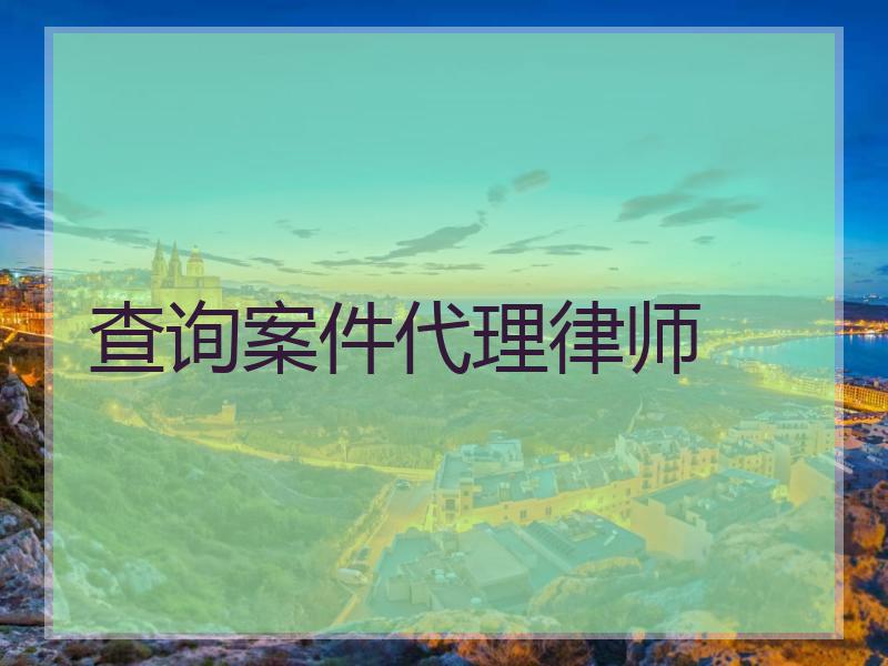 查询案件代理律师