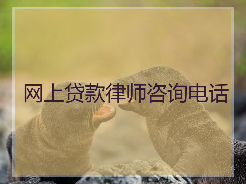 网上贷款律师咨询电话