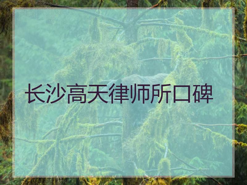 长沙高天律师所口碑