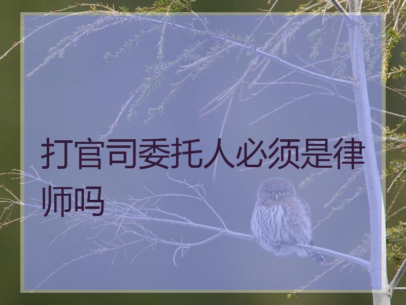 打官司委托人必须是律师吗