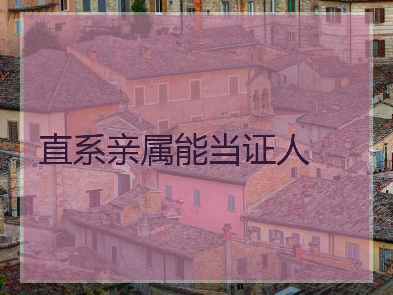 直系亲属能当证人