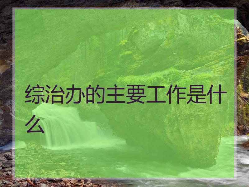 综治办的主要工作是什么