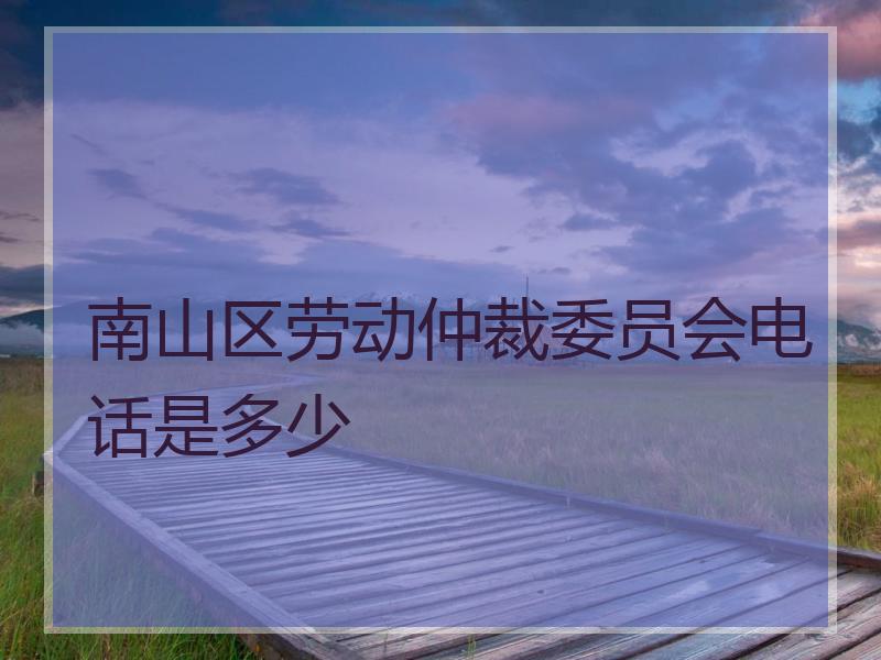 南山区劳动仲裁委员会电话是多少