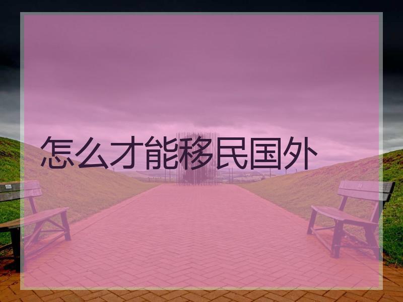怎么才能移民国外