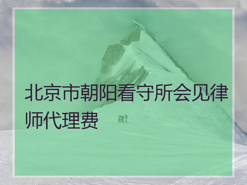 北京市朝阳看守所会见律师代理费