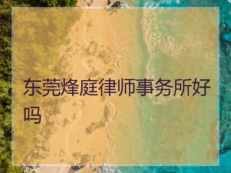 东莞烽庭律师事务所好吗