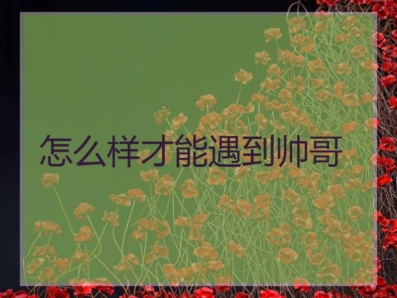 怎么样才能遇到帅哥