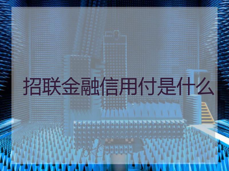 招联金融信用付是什么