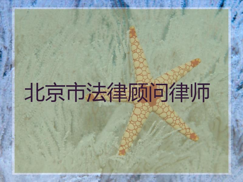 北京市法律顾问律师