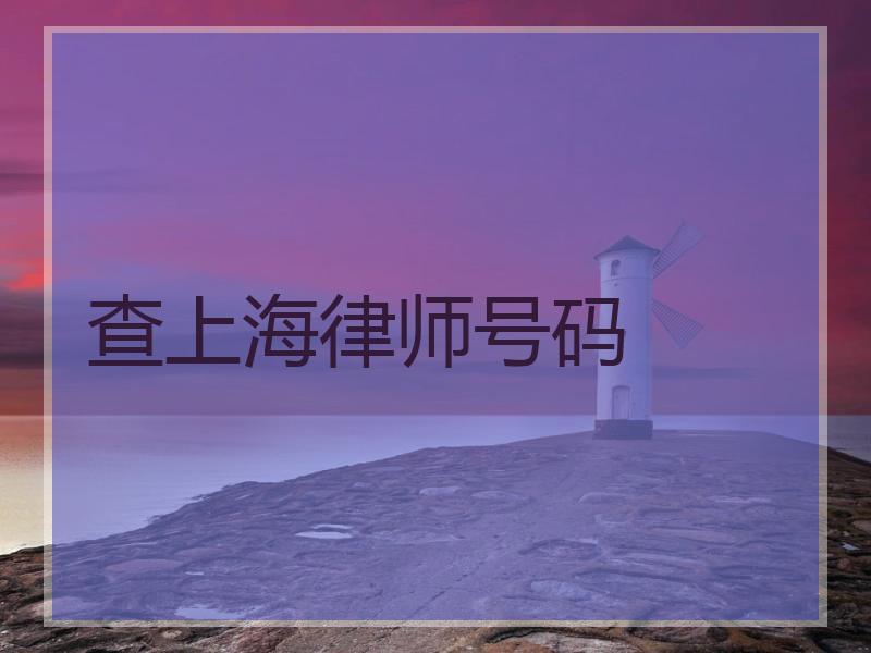 查上海律师号码