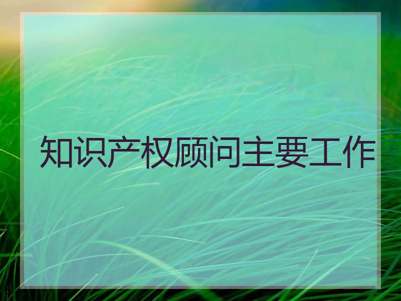 知识产权顾问主要工作