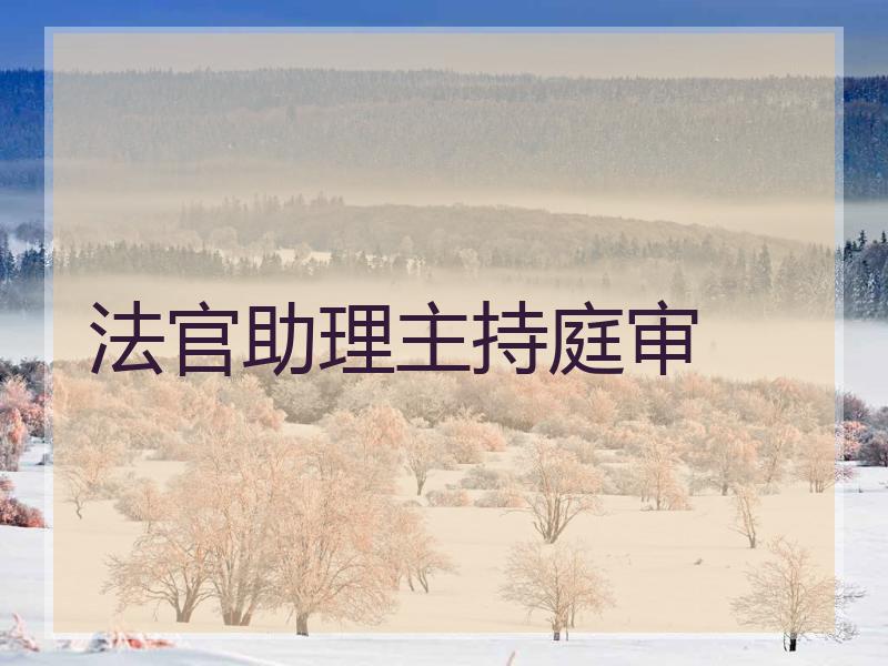 法官助理主持庭审