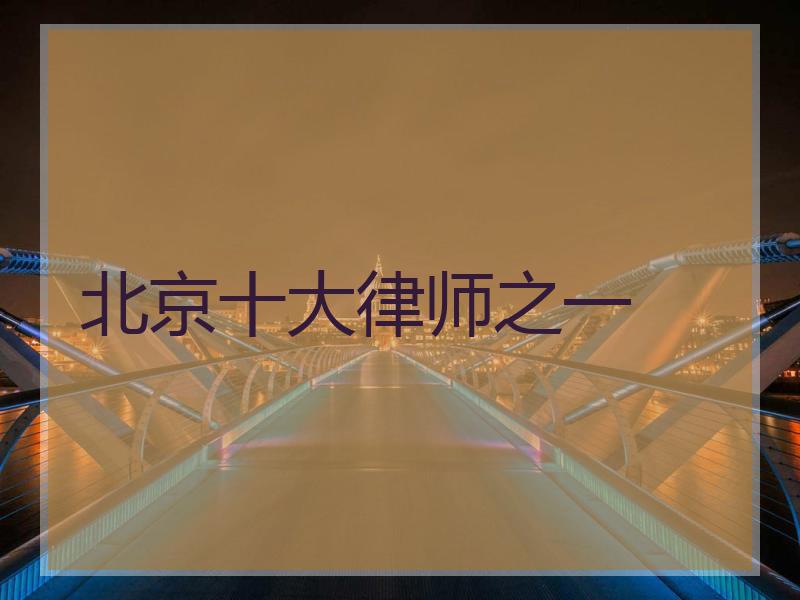 北京十大律师之一