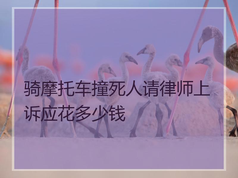 骑摩托车撞死人请律师上诉应花多少钱