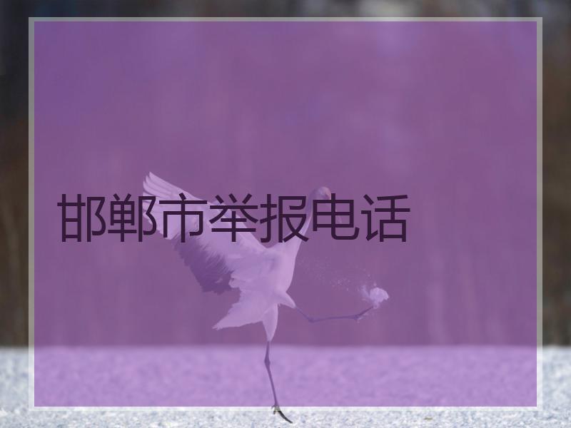 邯郸市举报电话