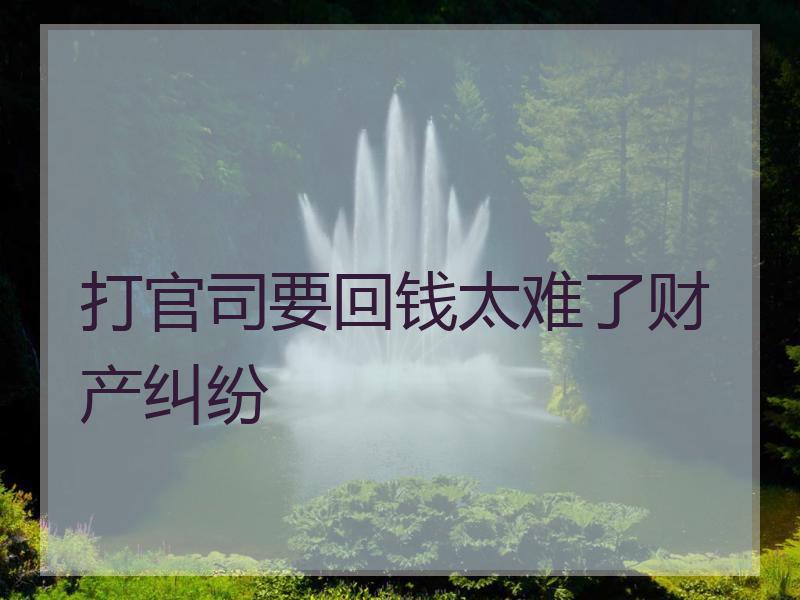 打官司要回钱太难了财产纠纷