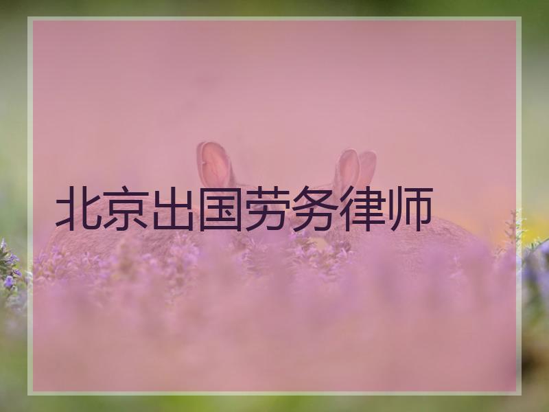 北京出国劳务律师
