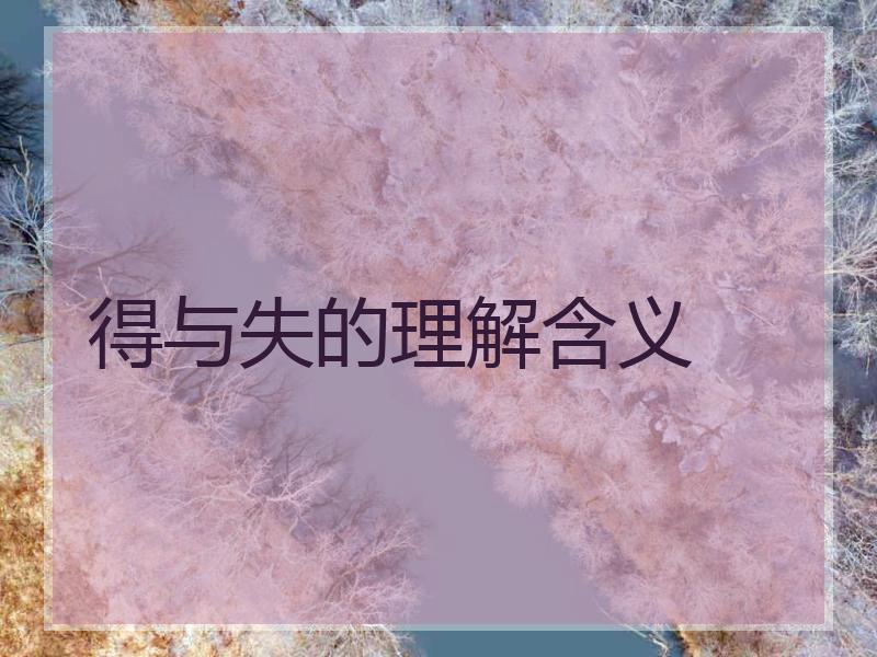 得与失的理解含义