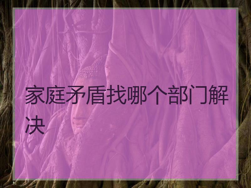 家庭矛盾找哪个部门解决