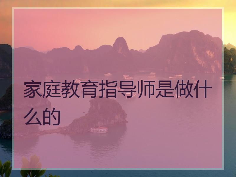 家庭教育指导师是做什么的