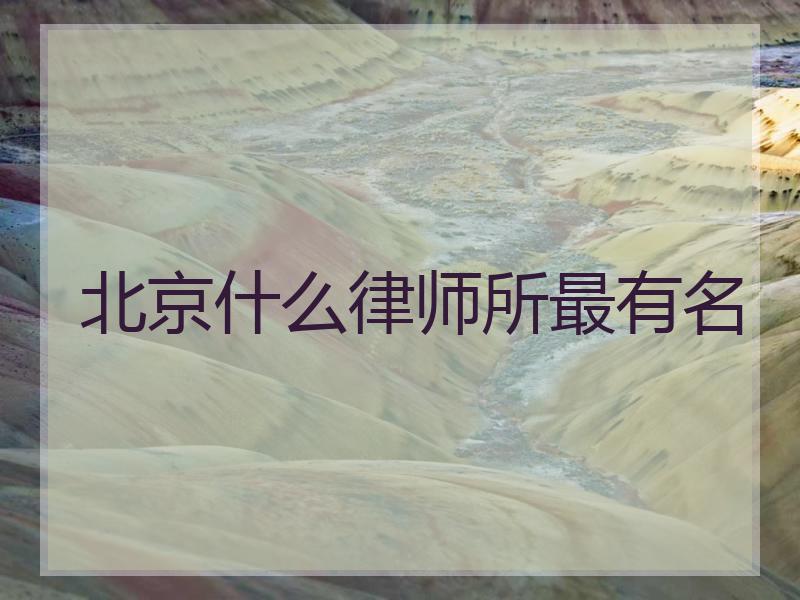 北京什么律师所最有名