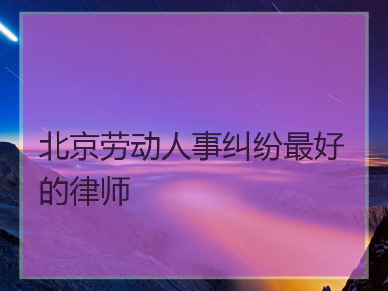 北京劳动人事纠纷最好的律师