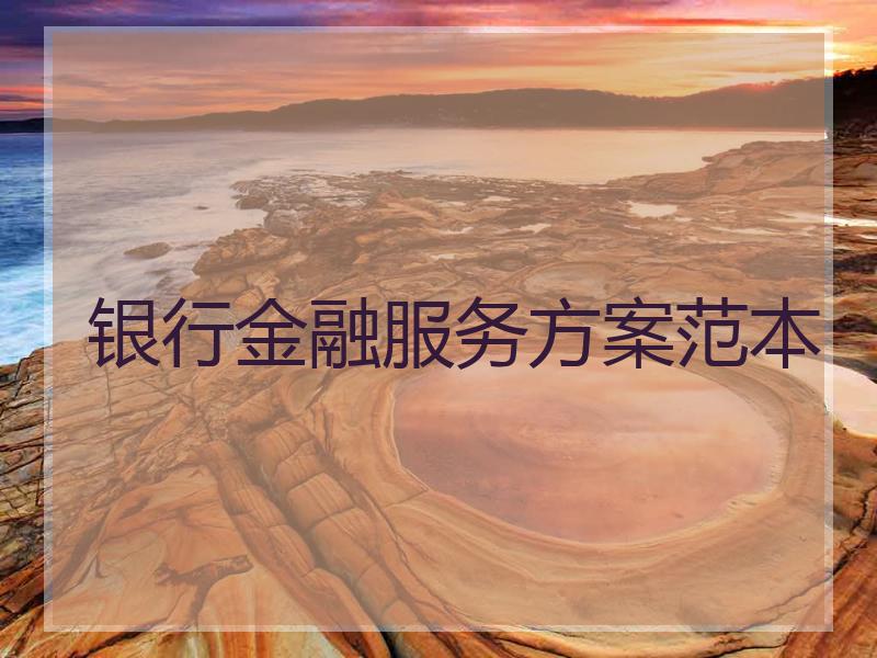 银行金融服务方案范本