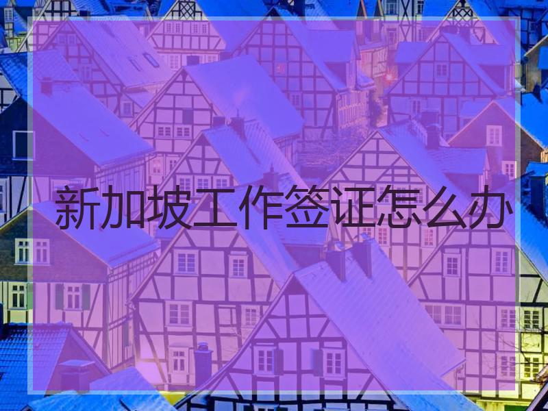 新加坡工作签证怎么办