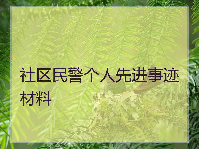 社区民警个人先进事迹材料