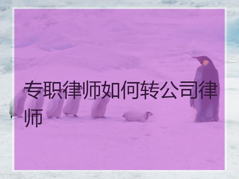 专职律师如何转公司律师