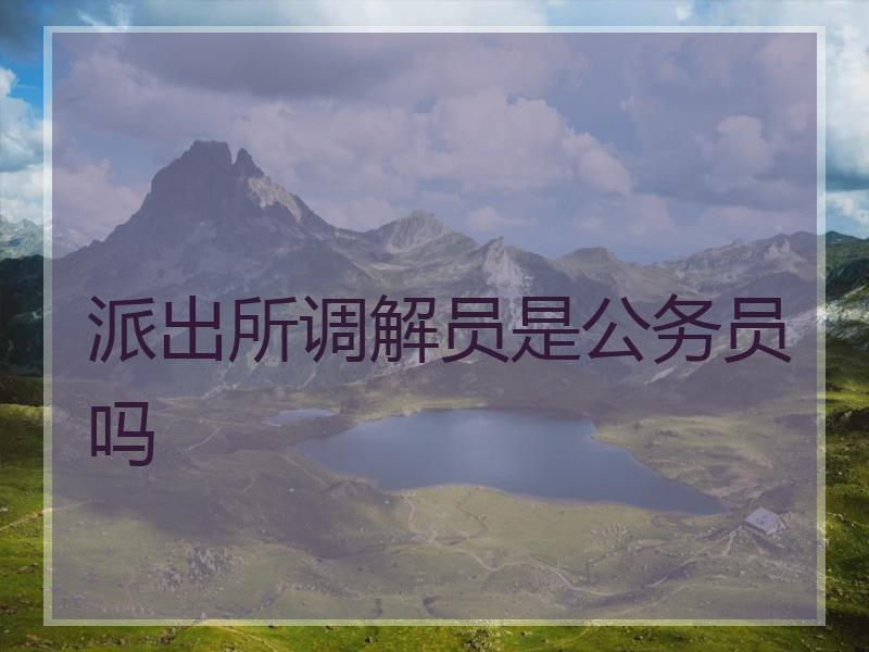 派出所调解员是公务员吗